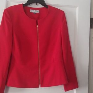 Beautiful red Tahari lined blazer 12p
